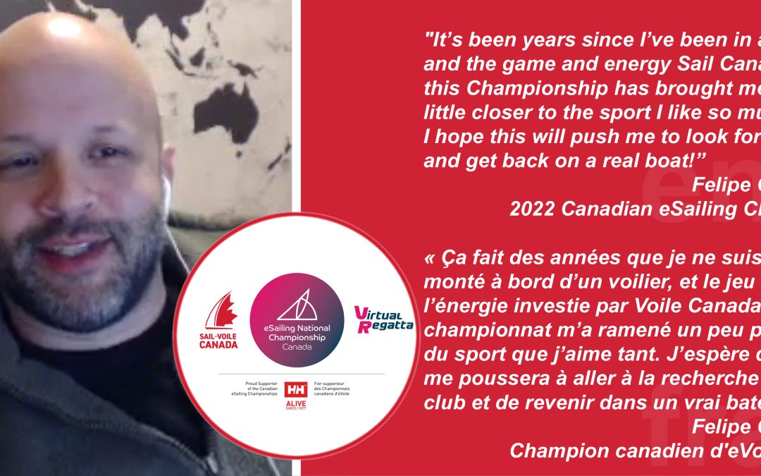 Felipe Cardoso crowned 2022 Canadian eSailing Champion