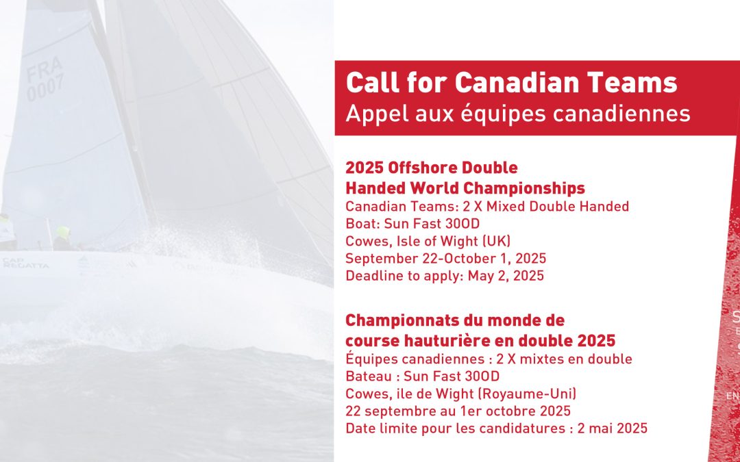 Call for Canadian Teams: 2025 Offshore Double Handed World Championships