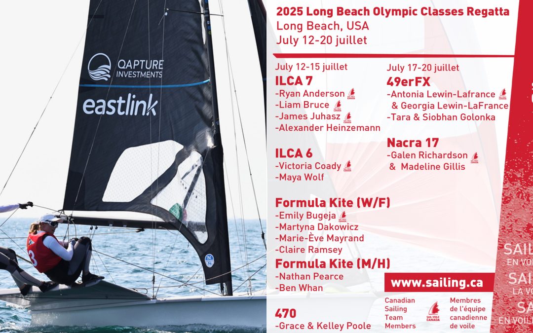 20 Canadians set to compete at the next Sailing Grand Slam Series event at one of the LA 2028 Olympic venues