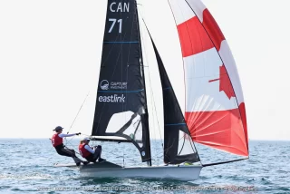 🚨🚨🚨Lewin-LaFrance sisters in 1st place / Les soeurs Lewin-LaFrance en première place🚨🚨🚨
Antonia and Georgia Lewin-LaFrance are currently in 1st place in 49erFX at the 2025 49er, 49erFX and Nacra 17 European Championships in Thessaloniki, GRE.
Saturday, they recorded 1st and 4th positions.
With one more race to go before the Medal Race, both of which to take place on Sunday, the Lewin-LaFrance sisters have 61 points, ahead of a Polish team by 2 points and a German team by 3 points.
⛵
Antonia et Georgia Lewin-LaFrance sont actuellement en 1ère place en 49erFX aux Championnats européens en 49er, 49erFX et Nacra 17 2025 à Thessaloniki, en Grèce.
Samedi, elles ont enregistré une 1ère et une 4ème places.
Avec encore une course à disputer avant la course des médailles, les deux qui auront lieu dimanche, les sœurs Lewin-LaFrance comptent 61 points, devançant une équipe polonaise de 2 points et une équipe allemande de 3 points.
⛵
Résultat 🇨🇦 results - D/J 5/6: 2025 49er, 49erFX and Nacra 17 European Championships / Championnats européens en 49er, 49erFX et Nacra 17 2025
June 3-8 juin
📍 Thessaloniki, GRE
After Day/Après le jour : 5/6
49erFX (/30) - #races/courses: 11
1 (+2) Antonia Lewin-Lafrance & Georgia Lewin-LaFrance
⚠️ Including 1st and 4th positions today / Incluant des 1ère et 4e positions aujourd'hui
NACRA 17 (/27) - #races/courses: 12
20 (-2) Galen Richardson & Madeline Gillis
⚠️ Including a 4th position today / Incluant une 4e position aujourd'hui
49er (/54) - #races/courses: 11
43 (+8) Thomas Staples & William Staples
⚠️ Including 5th and 6th positions today in the Silver Fleet / Incluant des 5e et 6e positions aujourd'hui dans la flotte d'argent
Details: 👀🔗 Bio
📷 Nikos Pantis
#sail #sailing #sailtowin #sailforlife #sailforall